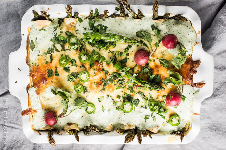 Spring Veggie Enchiladas by The Endless Meal